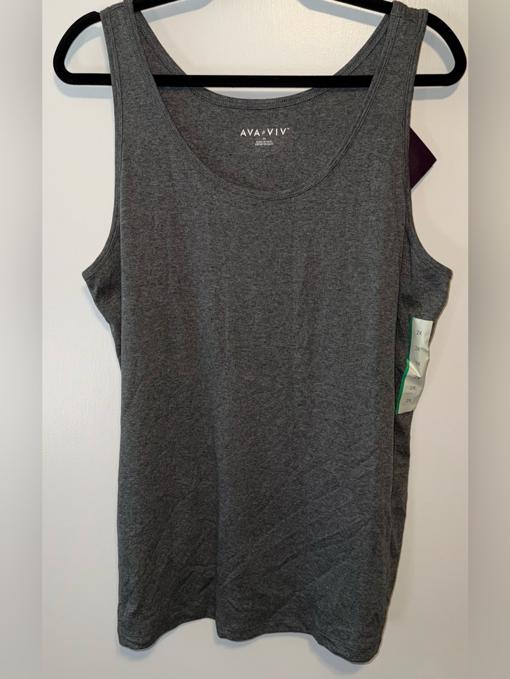 Ava & Viv Gray Scoop Neck Tank Top